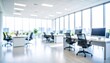 © SSuperTier - A softly blurred office interior with neutral tones and open-plan desks creates a clean, modern corporate atmosphere. Natural light streams through large windows.