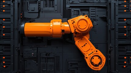 Poster - Industrial Robotic Arm for Automation in Modern Manufacturing Environment with High-Tech Background Elements