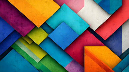 Poster - Abstract Colorful Geometric Shapes Pattern Design