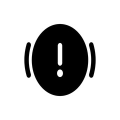 Poster - Black circle with exclamation point and sound waves indicating a warning or alert notification icon