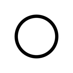 Poster - A simple black circle outline on a white background creating a minimalist geometric design element shape art