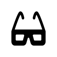 Poster - Illustration of vr glasses with thick black lines and rectangular lenses on a white background design icon