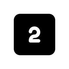 Poster - A black rounded square containing the number two in white centered in the square with rounded corners