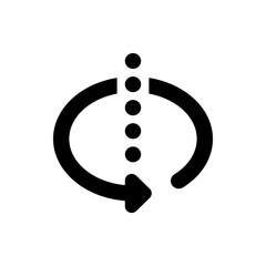 Aufkleber - Black arrow rotating around a vertical line of circles, forming a circular path in a simple design