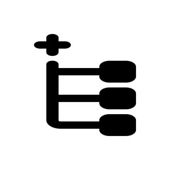 Poster - Black diagram with a plus sign on top and three rounded rectangles connected by horizontal lines