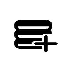 Poster - Stacked database icon with a plus sign overlayed to indicate adding or creating a new database entry