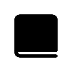 Poster - Illustration of a closed book with rounded edges and a visible spine in solid black color on white background