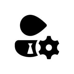 Poster - Person icon with keyhole and gear representing settings or user configuration and access control system