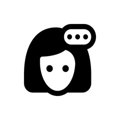 Poster - Illustration of a person with short hair and a speech bubble with three dots above their head design 100