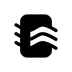 Poster - Illustration of a stylized black shape with rounded corners and white wavy lines and protruding lines