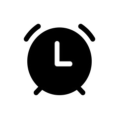 Poster - Illustration of a simple black and white alarm clock with a short hour hand indicating time passing by