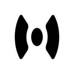 Poster - Illustration of a wifi symbol with a central circle and curved lines on either side in a simple black design