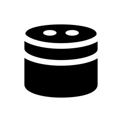 Poster - Illustration of a black cylindrical container with two holes on top and two white stripes around it