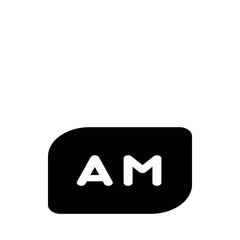 Poster - Illustration of a black rounded square containing the white letters a and m in a bold sans serif font
