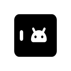 Poster - Android robot icon inside a black rounded square with a white line on the left side of the square