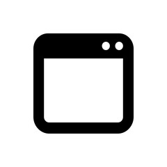 Poster - Illustration of a black outlined browser window with rounded corners and two white circles at the top