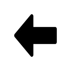 Poster - Black arrow pointing left with rounded edges on a white background indicating direction or navigation use