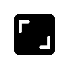 Poster - Black rounded rectangle with white corner brackets indicating screen size adjustment and scaling tool use