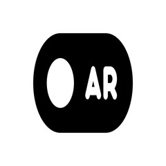 Poster - Black toggle switch with a white circle on the left and the letters ar on the right side in white color