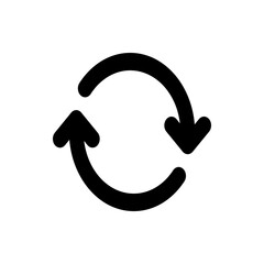 Poster - Black circular arrows pointing in opposite directions indicating a refresh or reload action symbol icon