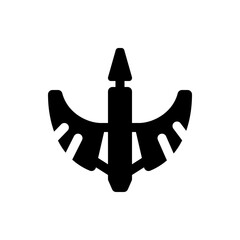 Poster - Illustration of a crossbow with an arrow ready to be shot, presented in a simple black and white style