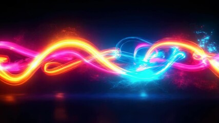 Poster - Glowing lines create a vibrant background with high-speed color effects emphasizing movement and energy
