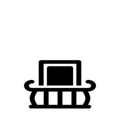 Poster - Illustration of a black abstract structure featuring vertical bars and horizontal elements in a simple design