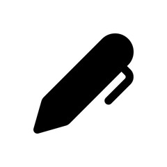 Poster - A simple black pen icon with a rounded tip and a clip visible against a white background image design