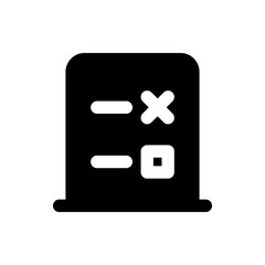 Poster - Black calculator icon with subtraction multiplication and square root symbols in white color design isolated