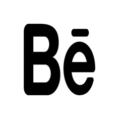 Poster - Illustration of the letters b and e in bold black font with a macron accent over the letter e icon design 100