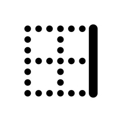 Poster - Illustration of a grid formed by black circles with a solid black bar on the right side of the image