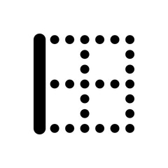 Poster - Illustration of a vertical bar with rounded end and a grid of black circles forming a square shape design