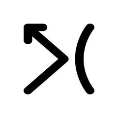 Poster - Black arrow pointing diagonally upwards with a curved line on the right side in a simple graphic design