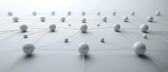 Poster - Abstract Network Of White Spheres