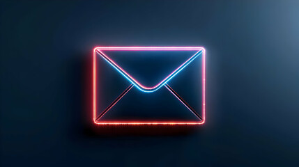 Poster - Neon Glowing Email Icon On Dark Background