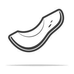 Wall Mural - avocado slice outline icon transparent vector isolated