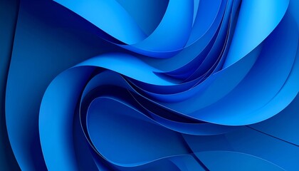 Poster - Abstract design featuring flowing blue curves and layers, creating a sense of depth and movement
