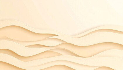 Poster - Soft, flowing layers of beige and cream create a soothing, abstract background with gentle curves, ideal for design and relaxation themes