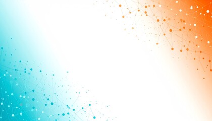 Poster - Abstract design featuring a gradient of blue and orange with scattered dots and lines, creating a modern, tech-inspired look