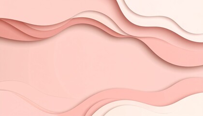 Poster - Soft, flowing layers of pink and cream create a gentle, abstract design, evoking a sense of calm and elegance