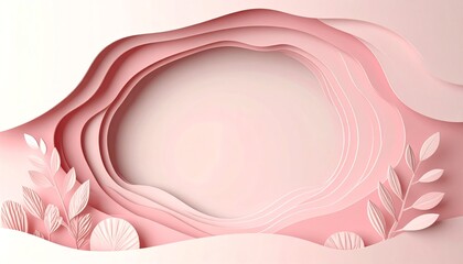 Poster - Soft pink layers create a serene, abstract design with delicate floral elements, ideal for backgrounds or creative projects