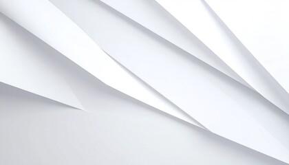 Poster - Abstract white paper layers create a modern, minimalist background with sharp angles and smooth textures