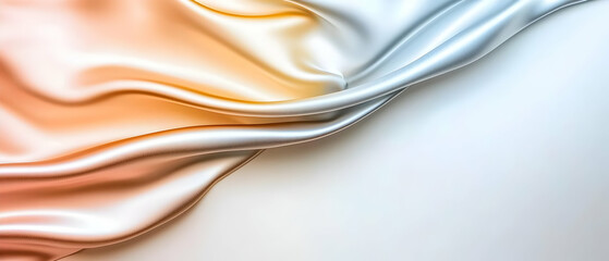 Poster - Gradient Fabric Drape In Peach And Silver Tones