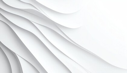 Poster - A smooth, flowing abstract design featuring layered white waves, creating a sense of depth and elegance