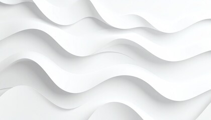Poster - Abstract white waves create a smooth, flowing texture, evoking a sense of calm and elegance in design