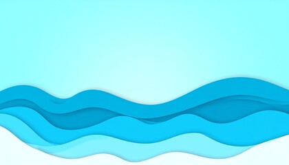 Poster - Stylized waves in varying shades of blue create a serene and calming background, evoking feelings of tranquility and fluidity