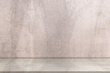 Poster - Light Brown Room Studio background with light, shadow on podium stage for editing display mock up,Minimal Interior concrete wall texture with floor cement in natural tone for organic product display