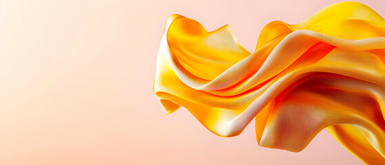 Poster - Vibrant Orange And Yellow Flowing Fabric