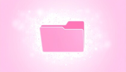 Poster - A pink folder icon with a glowing background, symbolizing organization and digital storage