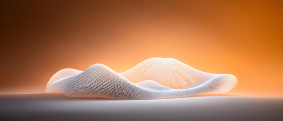 Poster - abstract 3d geometric structure in orange background